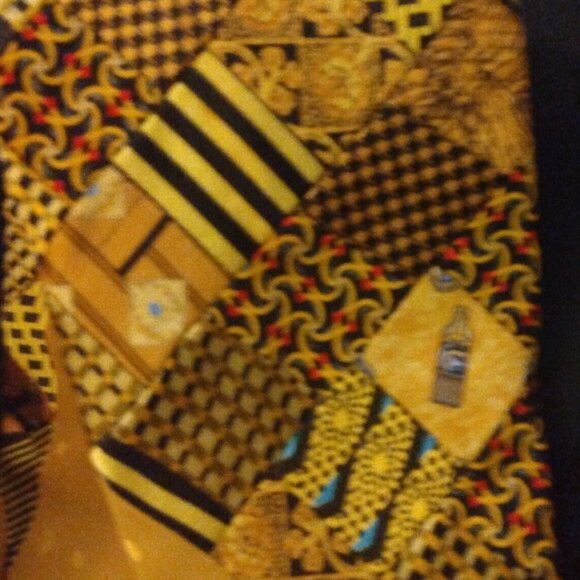 ❤️BRIONI ITALY Patchwork 100% Silk Yellow Luxurious Tie 61x4 - Picture 3 of 11